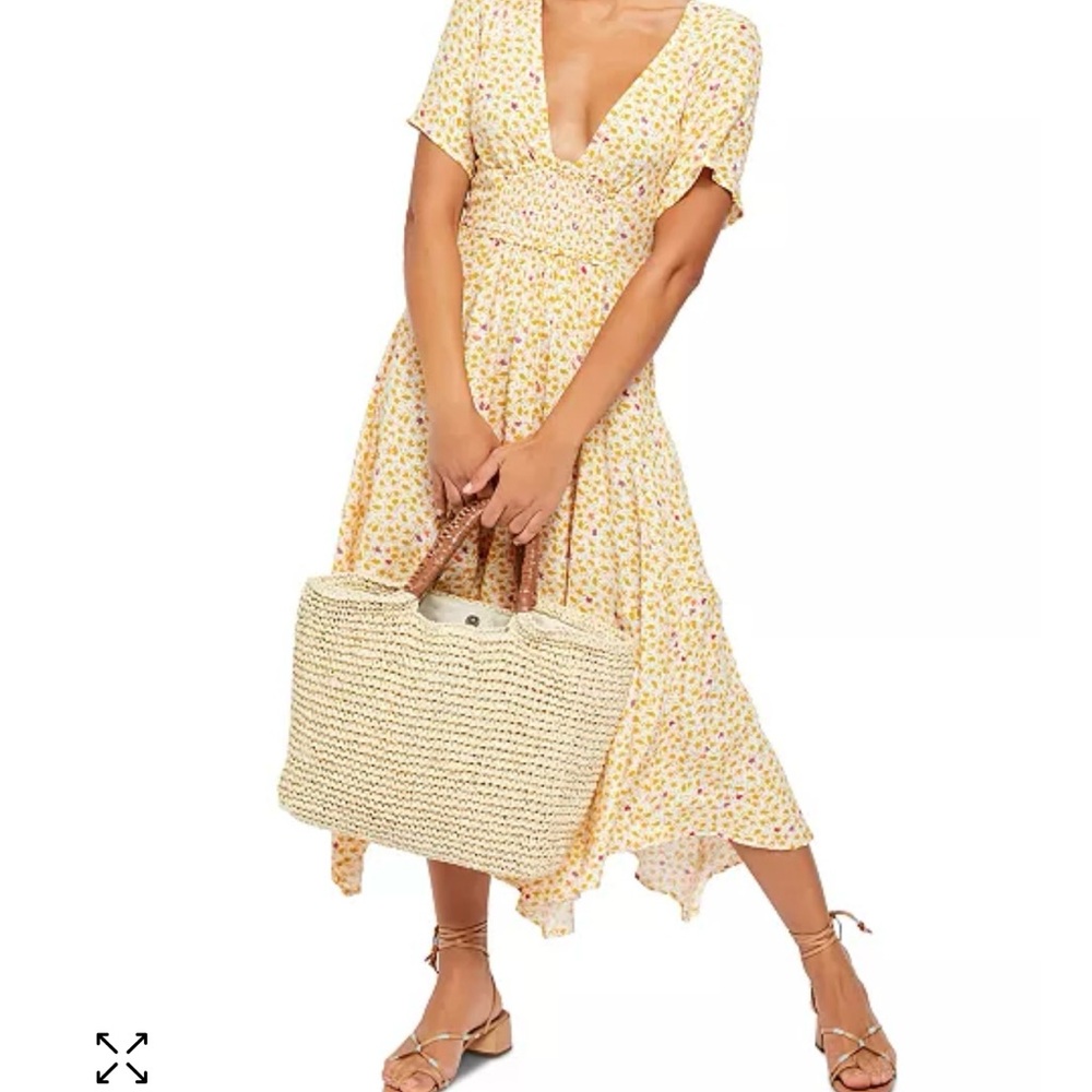 Free People Floral Yellow Dress